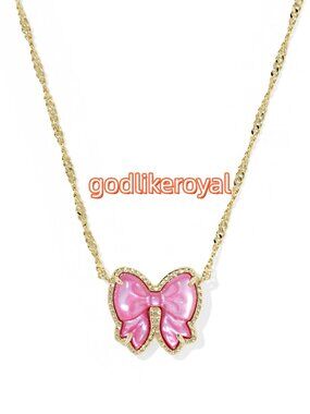 Haley Bow Gold Short Pendant Necklace